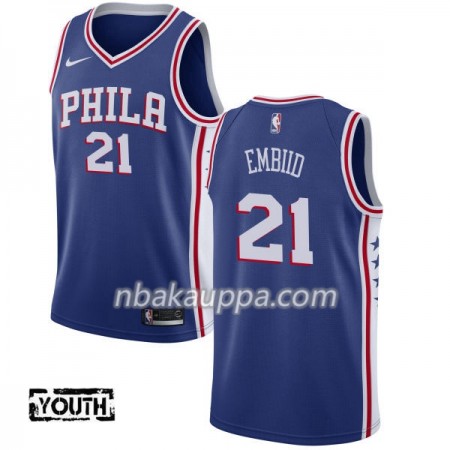 Philadelphia 76ers Joel Embiid 21 Nike 2017-18 Sininen Pelipaidat Swingman - Lasten